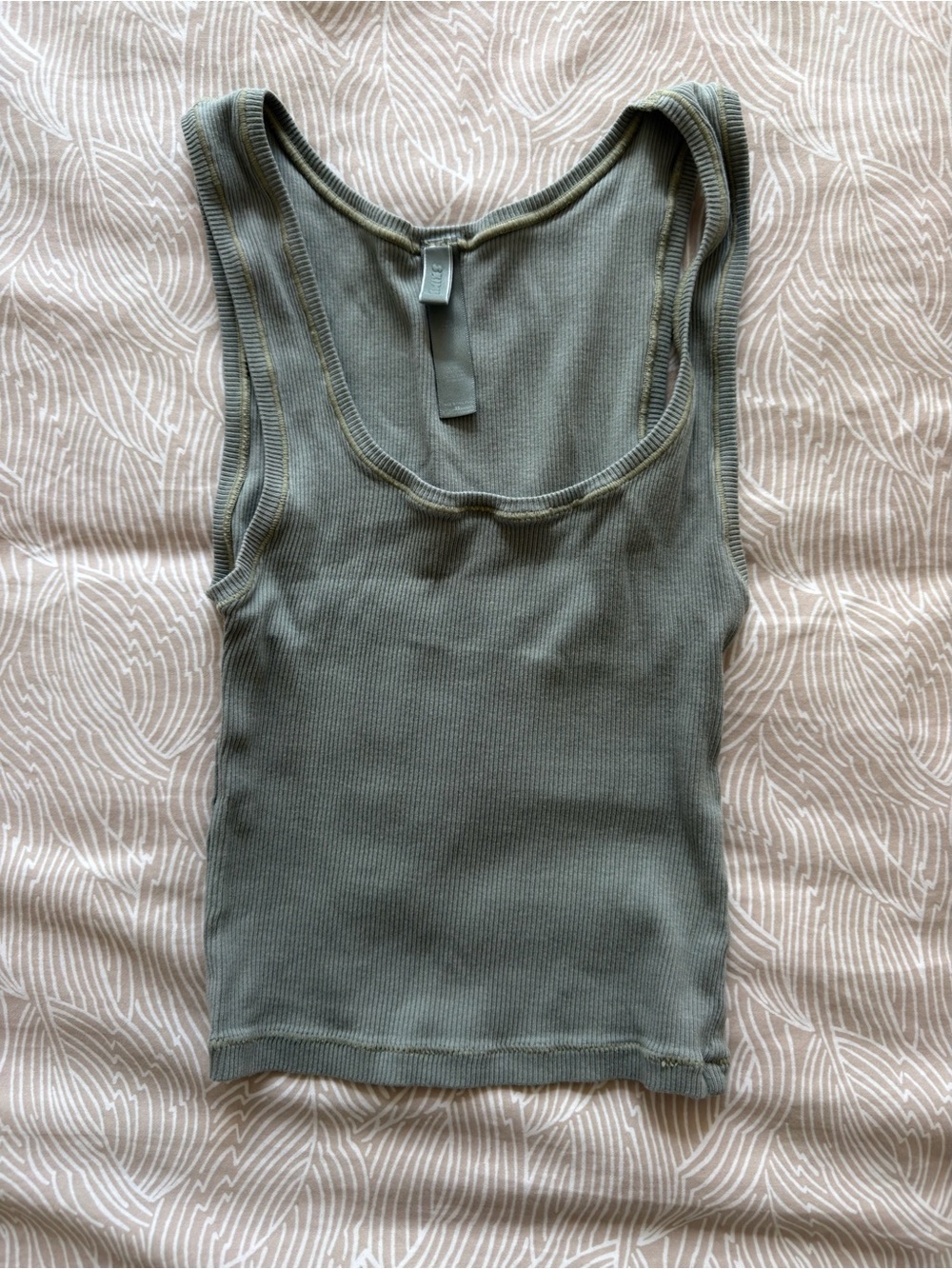 SKIMS Ribbed Tank Top — Olive